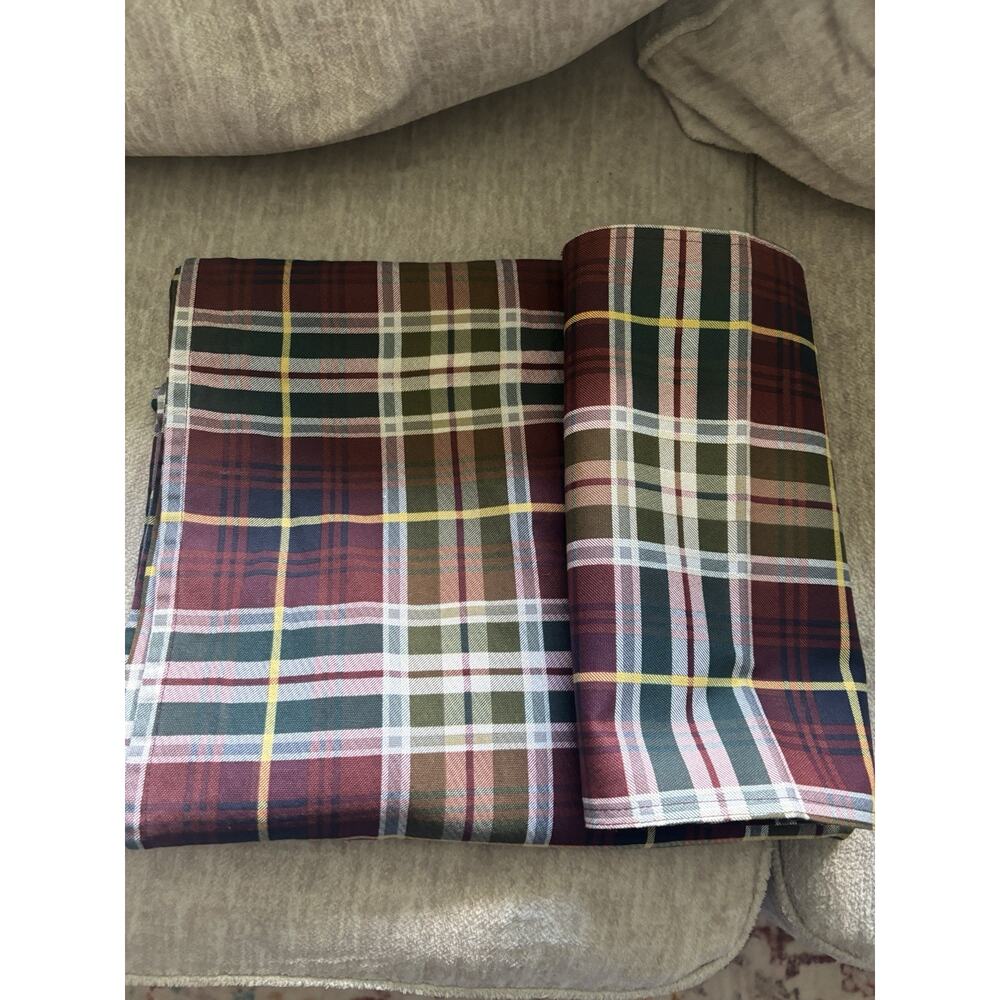 Tommy Hilfiger Table Cloth 6 Place Mats Plaid 112x60